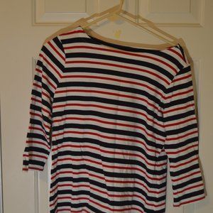 Lilz Claiborne Top red, white, blue stripes